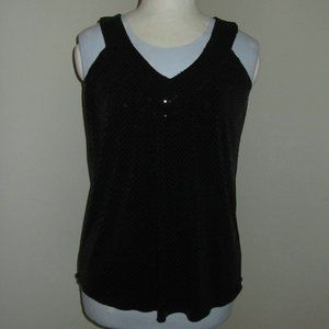 CLEARANCE Women's NWT Sleeveless Black Sequin Top Size M BCX NWT.